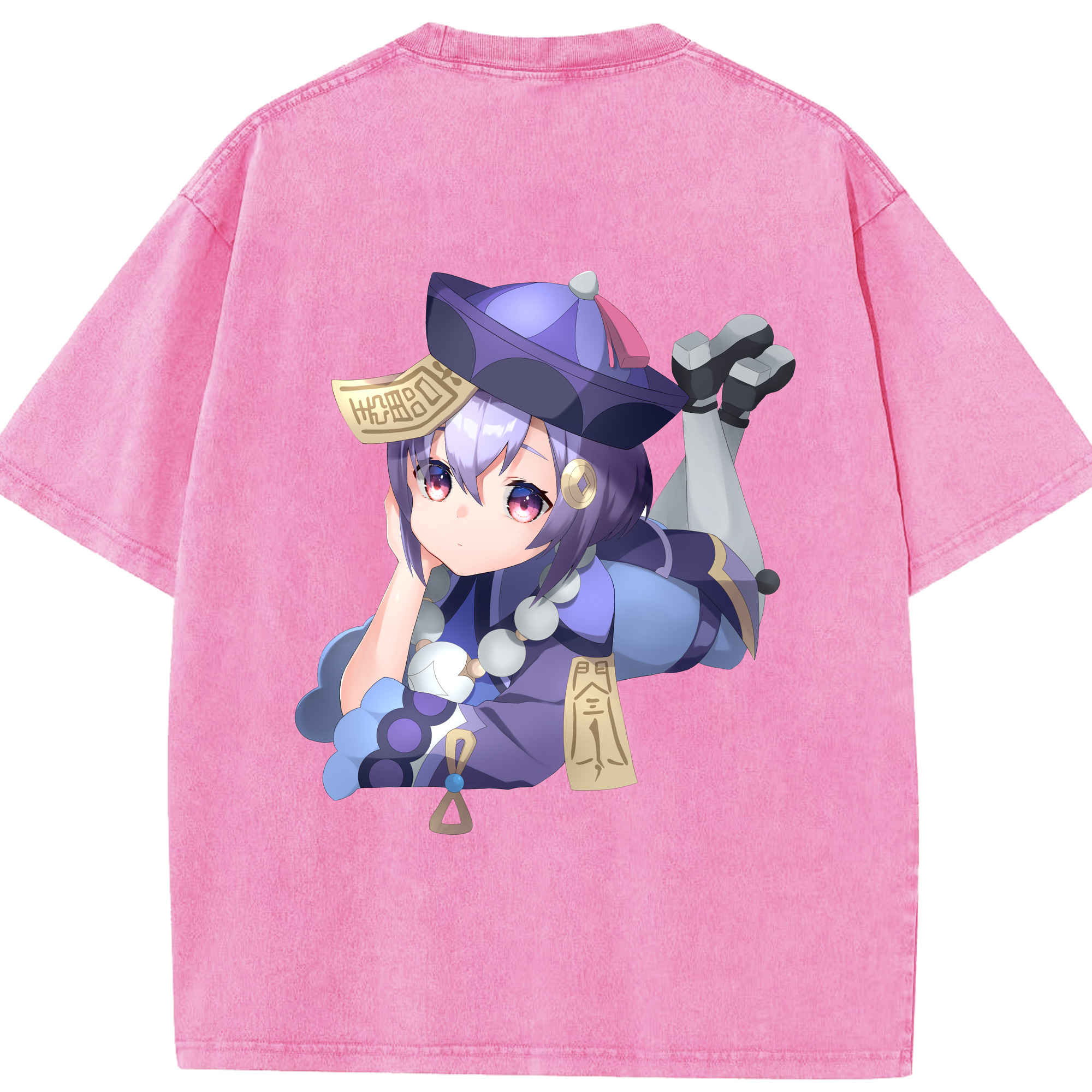 げんし神 七七 なな  genshin Nana 綿100% ヴィンテージ風 半袖Tシャツ（背面プリント）